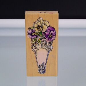 Pansy Fan Flower Stamp Cynthia Hart Design Rubber Stampede 2885F Arts Crafts